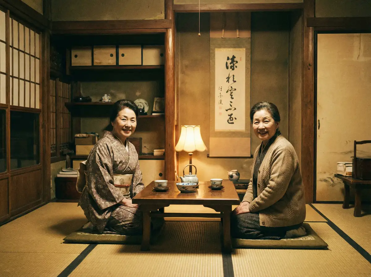 两位优雅的 情深叉-热门情感视频|独家内容|免费在线收看 在日式茶室中品茶交谈